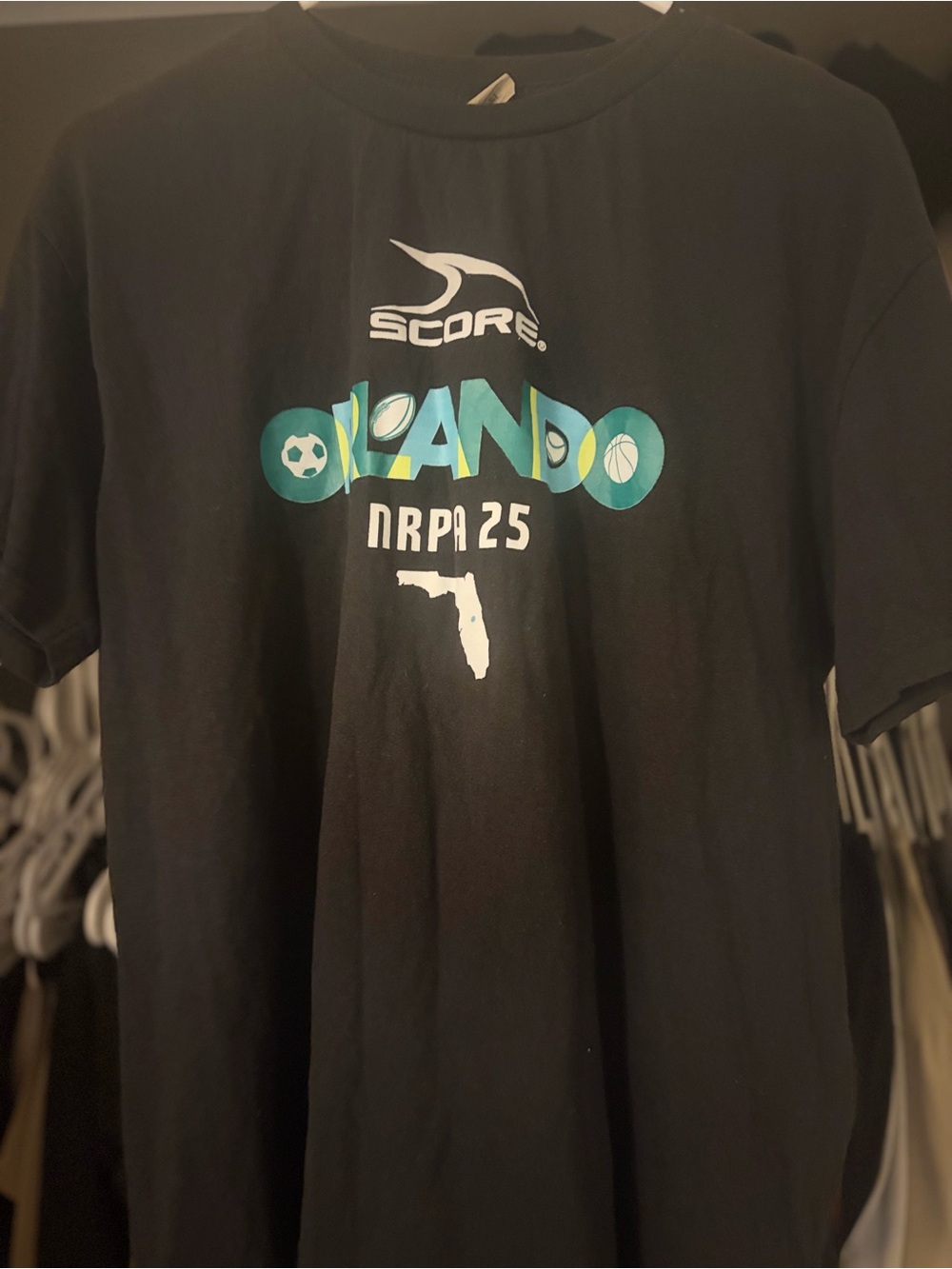 Score Orlando Graphic Tee - Black with Teal & White Print